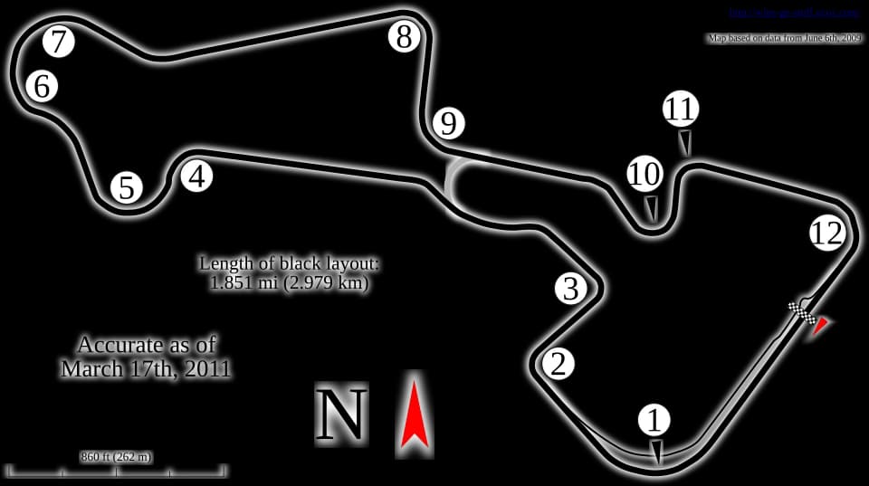 Madras International Circuit track map